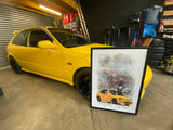 Limited Edition HONDA CIVIC Poster [AUTOGRAPHED]