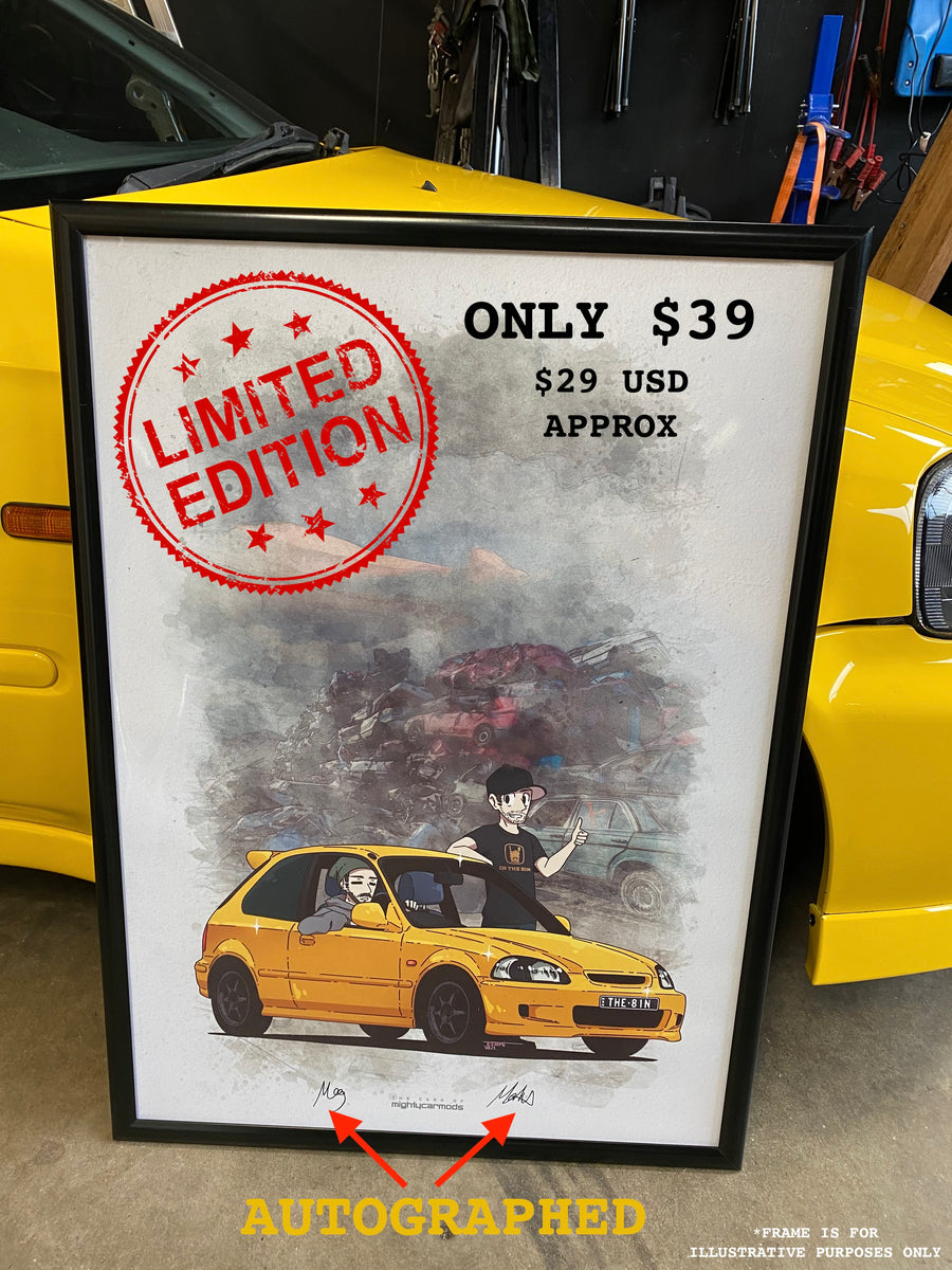 Limited Edition HONDA CIVIC Poster [AUTOGRAPHED] – Mighty Car Mods