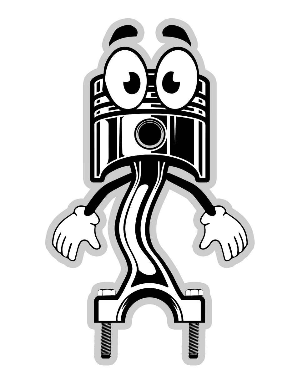 Rodney the Piston Sticker